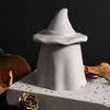 Seasonal Candle Cup Casting Mould , White 2 Piece Candle Jar Mould and Pointed Hat Lid Set for DIY Gypsum Table Display in Craft Project Use