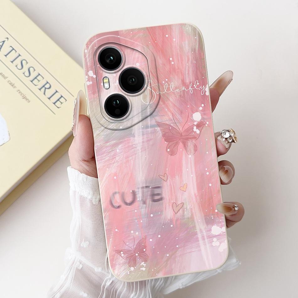 For Honor 400 Pro Honor400 Beautiful Bow Rose Painting Phone Case For Honor 400 400Pro 5G Soft Silicone Cases