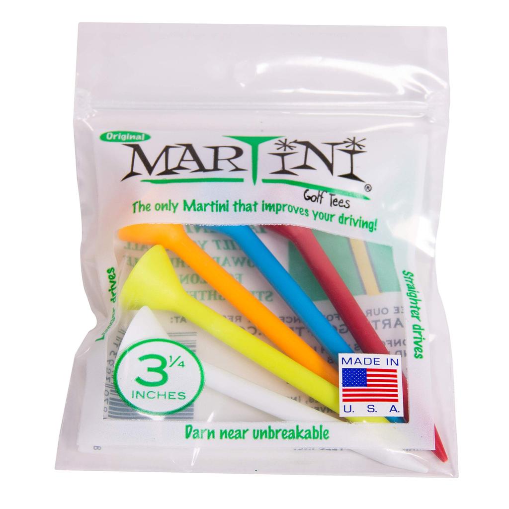 Golf Martini Golf Tees Made of Durable Various Pack of 5 Regular (Martini Tees) Plastic, Colors, 3-1/4",