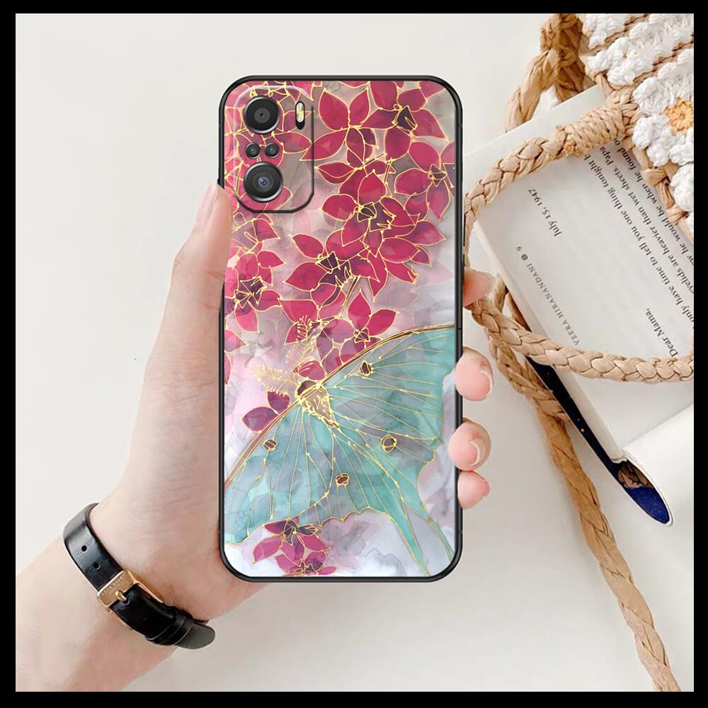 

Красивый узор бабочки для Xiaomi Redmi Note 10S 10 9T 9S 9 8T 8 7S 7 6 5A 5 Pro Max мягкий черный чехол для телефона Redmi note 10 Pro