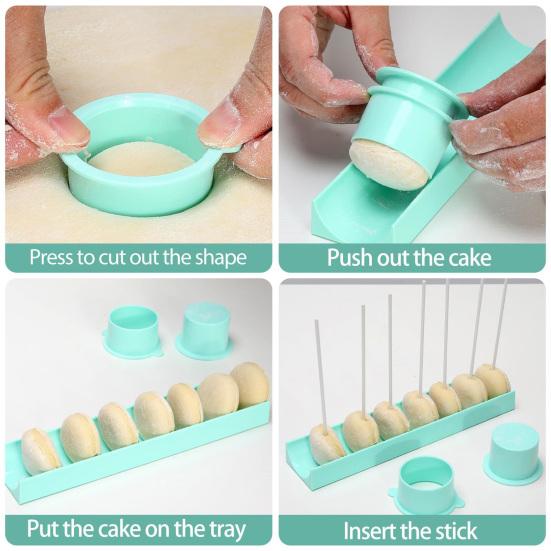 Cake Pop Mold Set with 9-Inch Tray Cake Pop Maker Round Cookie Cutter Baking
