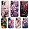 Pflaumenblüten-Handyhülle für iPhone 16 15 14 13 12 Pro Max Transparent Weich für iPhone 11 Pro Max 7 8 Plus XS XR Weiche Schale Taschen