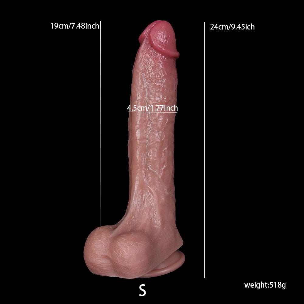 Realistic Brown Dildo 13.78 Inch XXL Thick Silicone Dildo with Strong Suction Cup, Extra Large Soft Lifelike Penis for Men, Women & Couples
