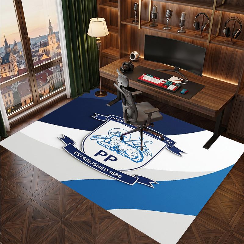 Tappeto in Velluto di Cristallo con Stampa del Preston North End Football Club, Comodo Assorbente d'Acqua Antiscivolo per Pavimenti Interni