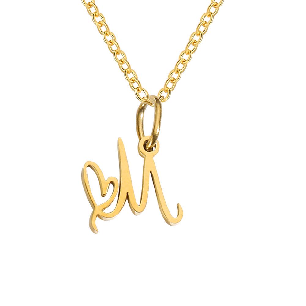 St. Delan Versatile 26-Letter Stainless Steel DIY Necklace Pendant
