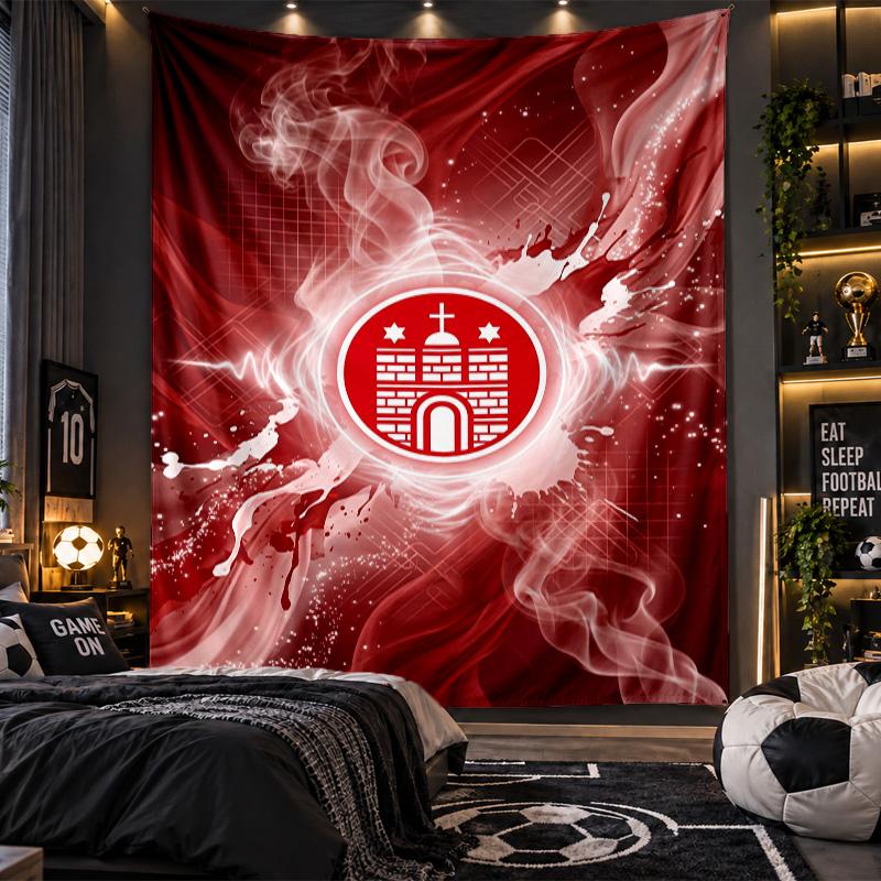 Wall Hanging Tapestry FC St. Pauli Football Print Cloth for Living Room Bedroom Home Decor