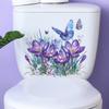 Butterfly Flower Toilet Seat Stickers Self-Adhesive Toilet Lid Decals Diy Removable Stickers For Bathroom Home Decor
