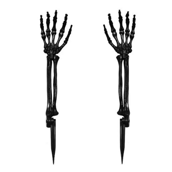 Halloweenská dekorace kostry s kolíkem Realistická kostra ruka paže s kolíkem do trávníku Venkovní lebka kost dvora cedule pro zahradu trávník hřbitovní dekorace