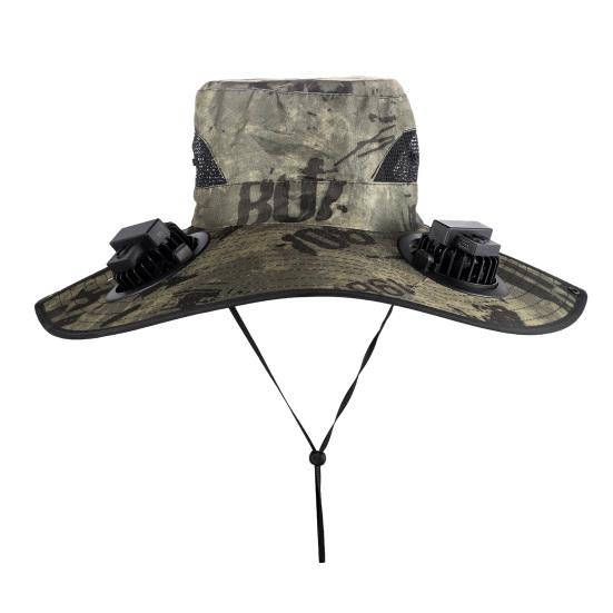 Sun Hat Unisex Ventilated Bucket Hat with Built-in Battery Panel Adjustable