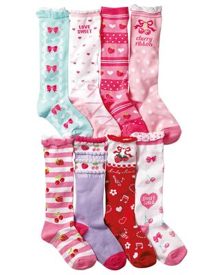 Meias Girly Princess High 8 Pares Nobinobi B [Konamiya] Meias de Menina, Meias, Conjunto, Meias, Crianças, Crianças, Meninas, 15-19cm