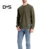 Fall Winter Men Top Loose O Neck Long Sleeves Pure Color Warm Pullover Mid Length Casual Daily Wear Sport Sweatshirt