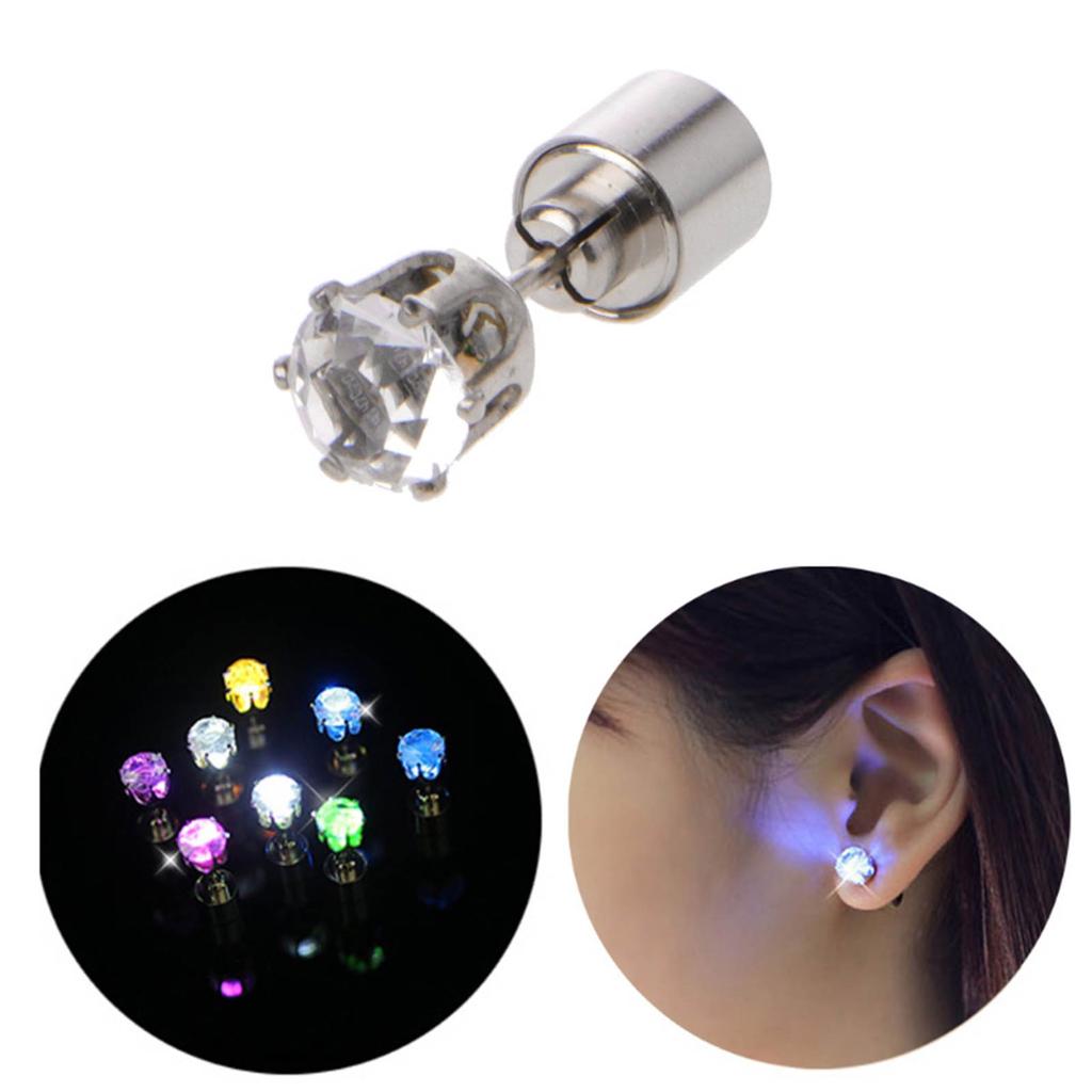 Harajuku Earring Light up Sexy Ear Jewelry Evening Dress Livehouse Club Flashing Glowing Rhinestones Chain Crystal