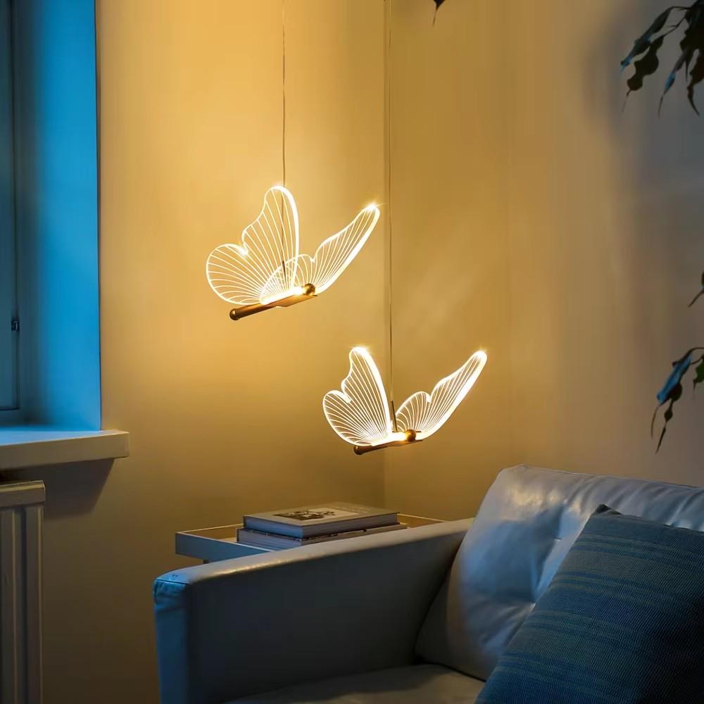 Schmetterling LED Pendelleuchten Nordische Deckenhängeleuchte Nachttisch Hängeleuchte Für Haus Wohnzimmer Dekor Innenbeleuchtung