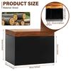 Wooden Pad and Tampon Holder 2-Compartment Countertop Storage Box with Hinged Lid Multi-role Bathroom Feminine Product Organizer