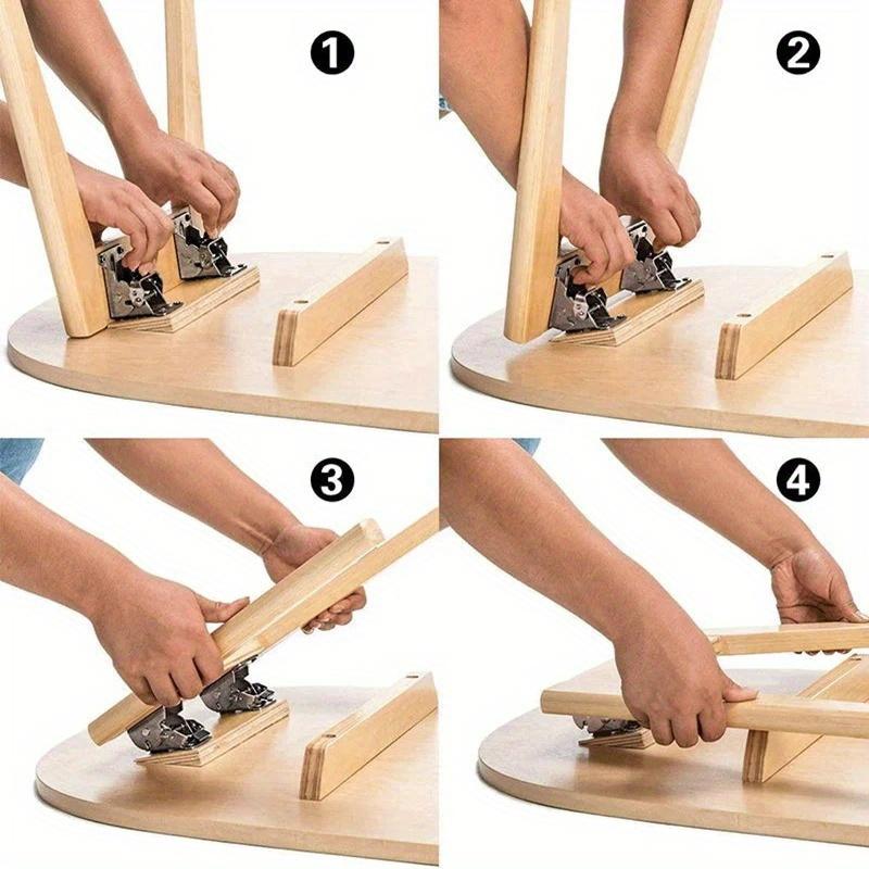 4Pcs Self-Locking Folding Hinge 0-180 Degree Hardware Door Furniture Connection Hinges Dining Table Surface Combination Splicing