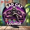 Vintage Metal Poster Cat 8 Inch Round Tin Sign Wall Decor Bar Pub Cafe