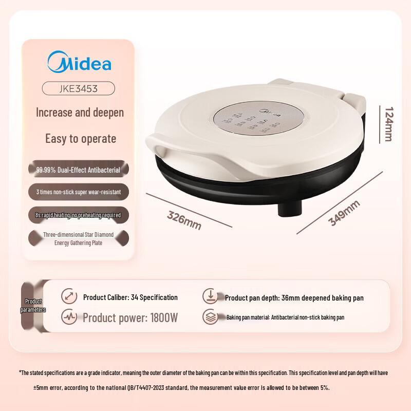 Midea 34cm Double-Sided Electric Griddle and Pancake Maker