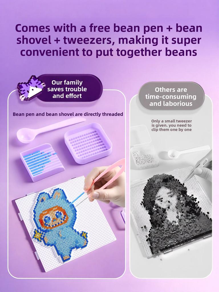 שק חומרים DIY להכנה עצמית של שעועית פינדו, סט מלא של צבעי MARD תלת-ממדיים מותכים, כלים, שק נייר גיהוץ