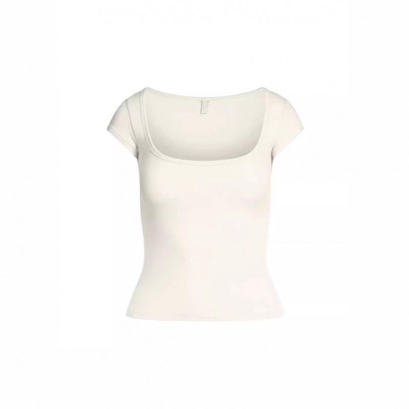 SKIMS Cotton Jersey Square Scoop Neck Short Sleeve T-Shirt