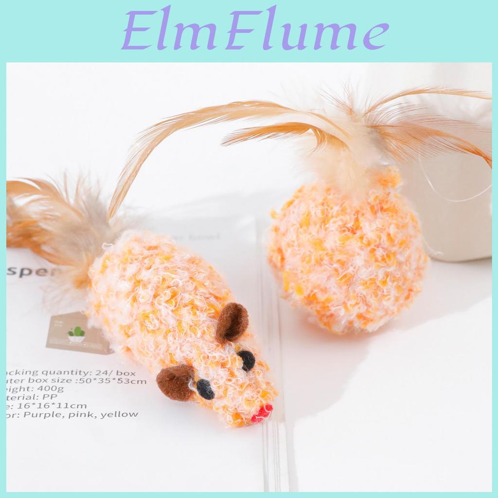 Pet Cat Toy Set With Feather Mouse And Bell Sounds For Interactive Play