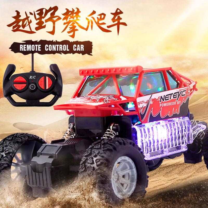 Four-Way Rechargeable Remote Control Off-Road Climbing Car, Children'S Luminous Electric Remote Control Car Toy Car Model