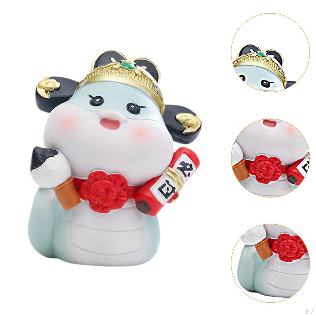 Cartoon Schlangenstatue Chinesisches Jahr Figur Mini Skulptur Kunsthandwerk Harz Niedlich für Tischplatte