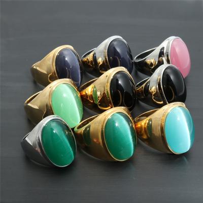 Personalized Jewelry Stainless Steel Blue Stone Ring, Fashion Women'S Ring, Titanium Steel Electroplated Sapphire Ring