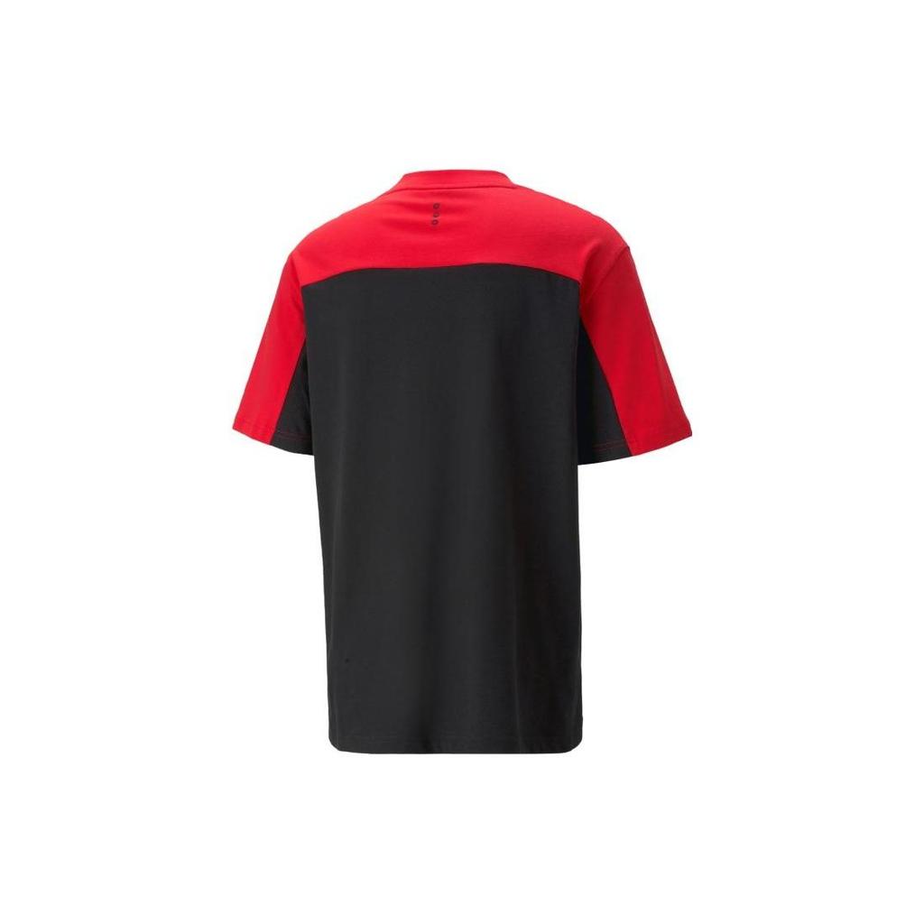 PUMA Ferrari Racing Series Race Statement Tee With Logo Print And Color Block Unisex Tops Black 538149-01