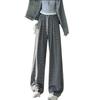 Autumn Horizontal Stripe Wide-Leg Women's High-Waist Casual Pants