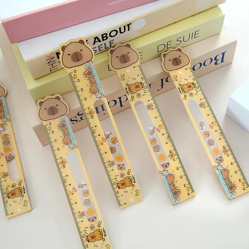 

Мультяшная капибара линейка школьные офисные принадлежности инструменты для рисования милая креативная акриловая прямая линейка измерительные инструменты подарки