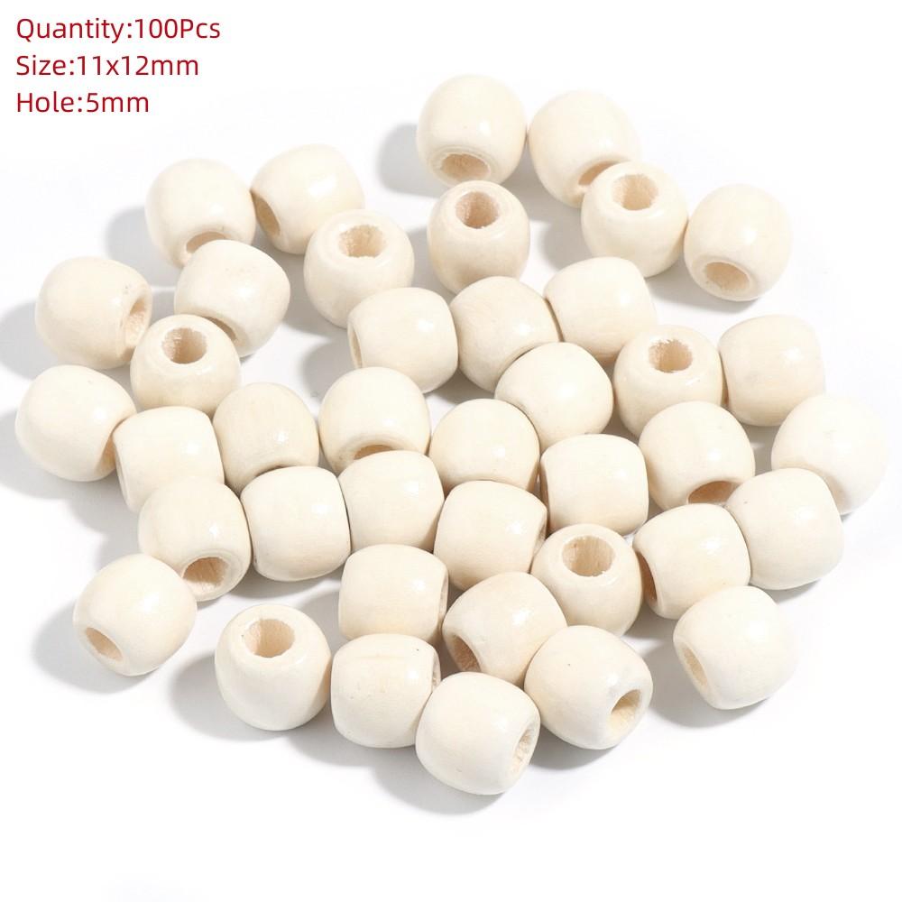Natural Eco-Friendly Wooden Beads Round Heart Large Hole Loose Spacer Wood Beads For Jewelry Making DIY Charm Bracelets Necklace