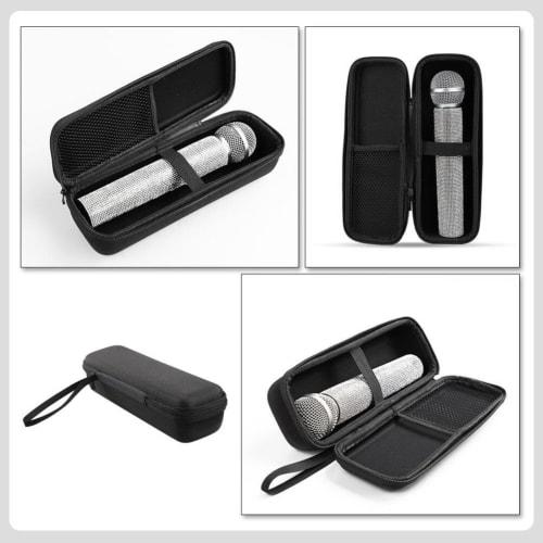 Totority Wireless Microphone Case - EVA Shockproof Zippered Bag for Handheld Microphones, Portable Storage Bag for Karaoke and Performances