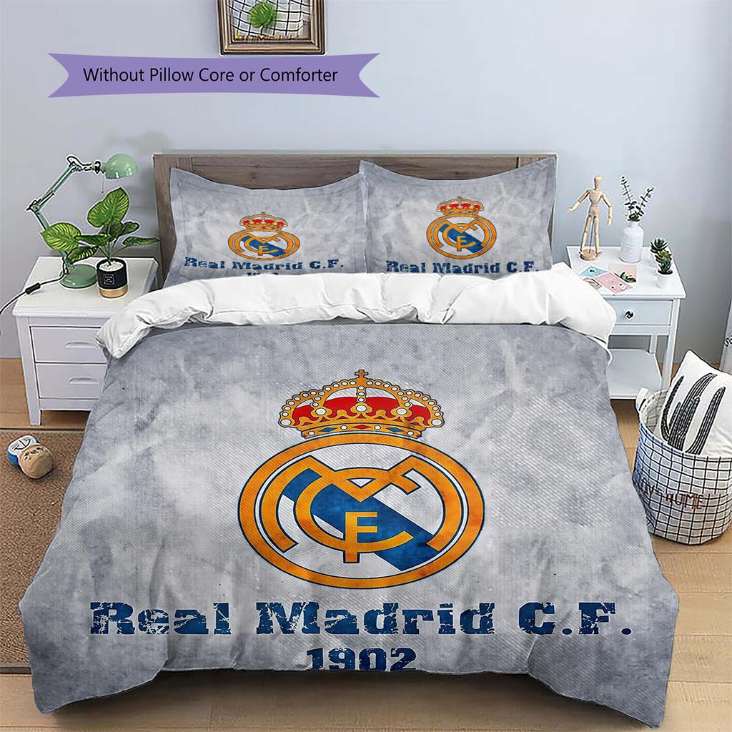 Madrid Pattern Bedding Home Decoration Birthday Gift (1 * duvet cover + 2 * pillowcase, without core)