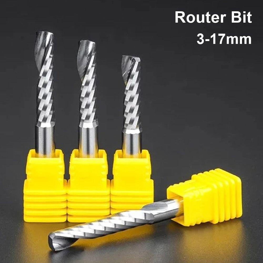1Pcs 3.175mm Router Bit Carbide End Mill Tool  for Aluminum Fiberglass Acrylic Wood Copper Plastic