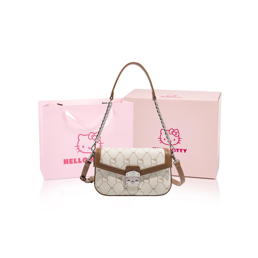 New Sanrio Hello Kitty PU Shoulder Bag Regular Women's Ecru/Khaki/Coffee SHHF41410