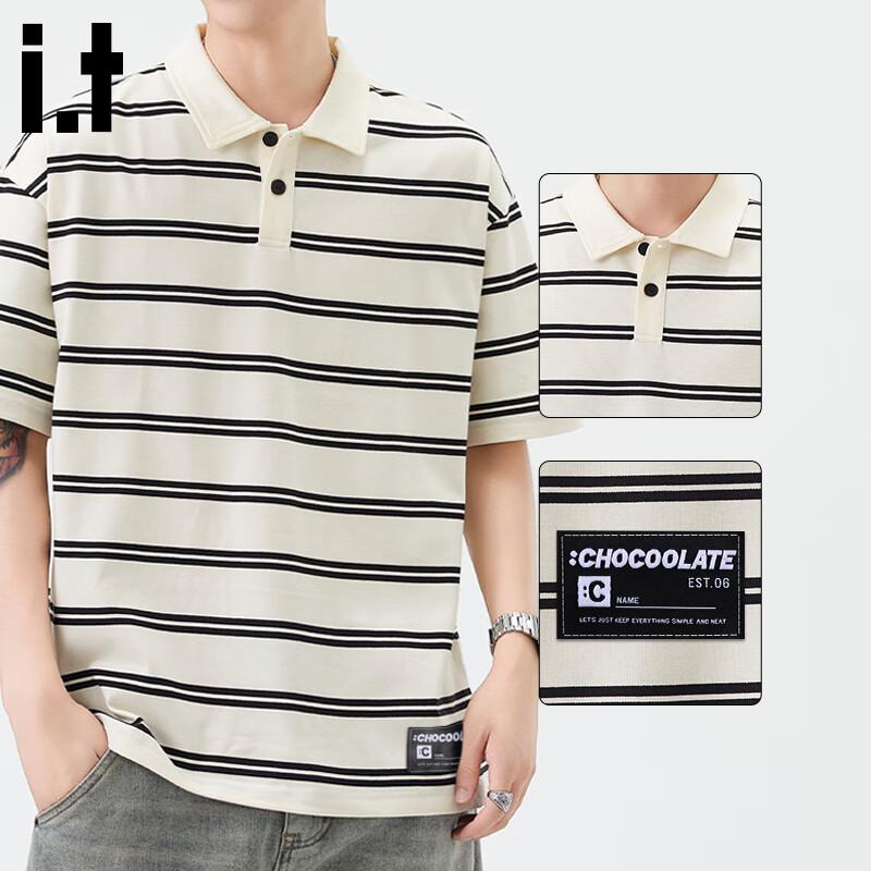 :CHOCOOLATEit Men s Striped Casual Polo Shirt L