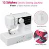 DIY 12 Pontos Alfaiate Doméstico Roupas Mini Máquina de Costura Elétrica de Mesa Nova 11,61''x5,11''x10,03''