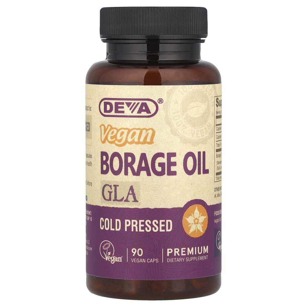 Premium Vegan Borage Oil, Gamma Linolenic Acid (Gla), Vegan Capsules 90