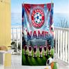 Bayern Munich Soccer Poster Customizable Name Beach Towel Soft Durable Quick-Dry Suitable for Swimming Gym Camping Yoga Vacation