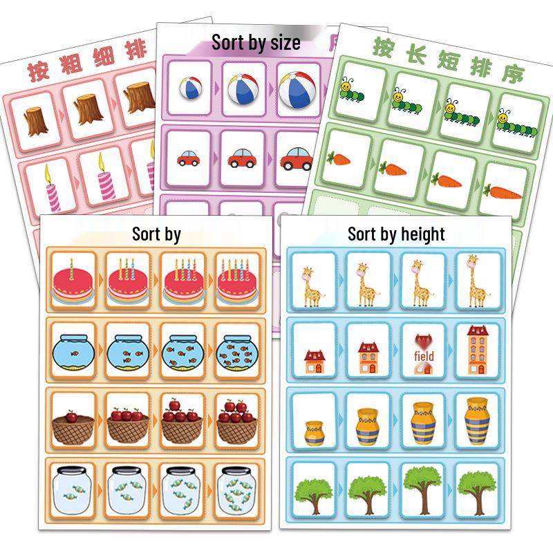 Size and Length Card Sorting Kit - Kindergarten Math Teaching Aids