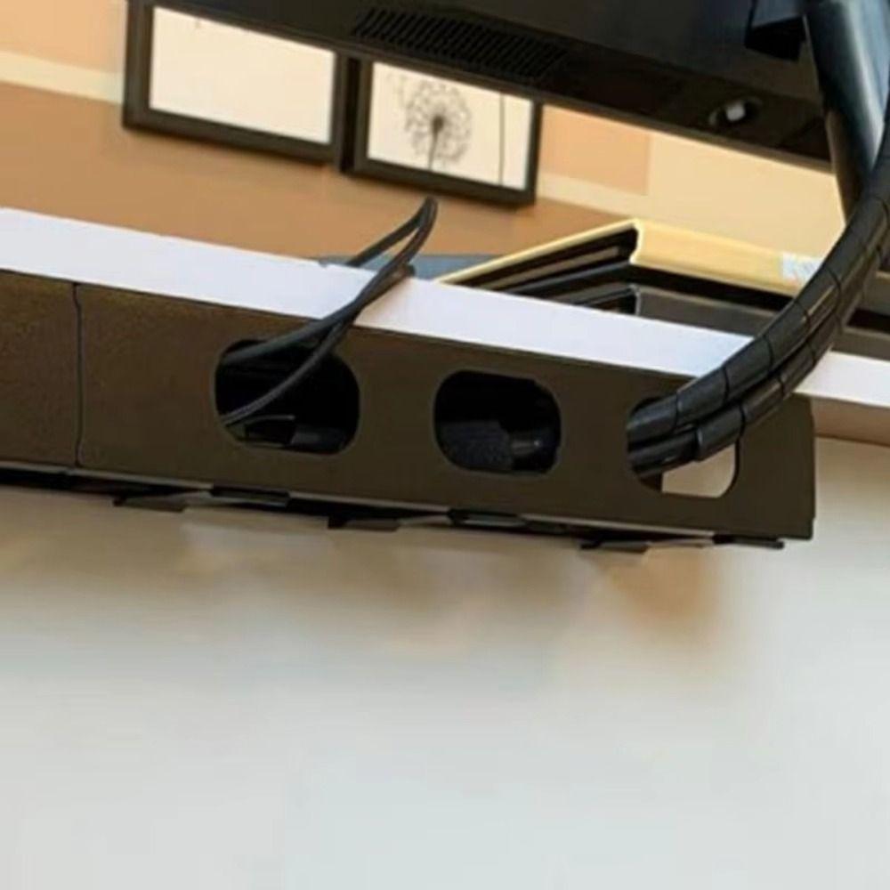 Plastic Wire Organizer Efficient Horizontal Cord Organizer Black Desk Cable Management  Desk
