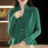 Cardigan Women's Short Spring Flip V-neck Outer Sweater Foreign Style Knitted Jacket