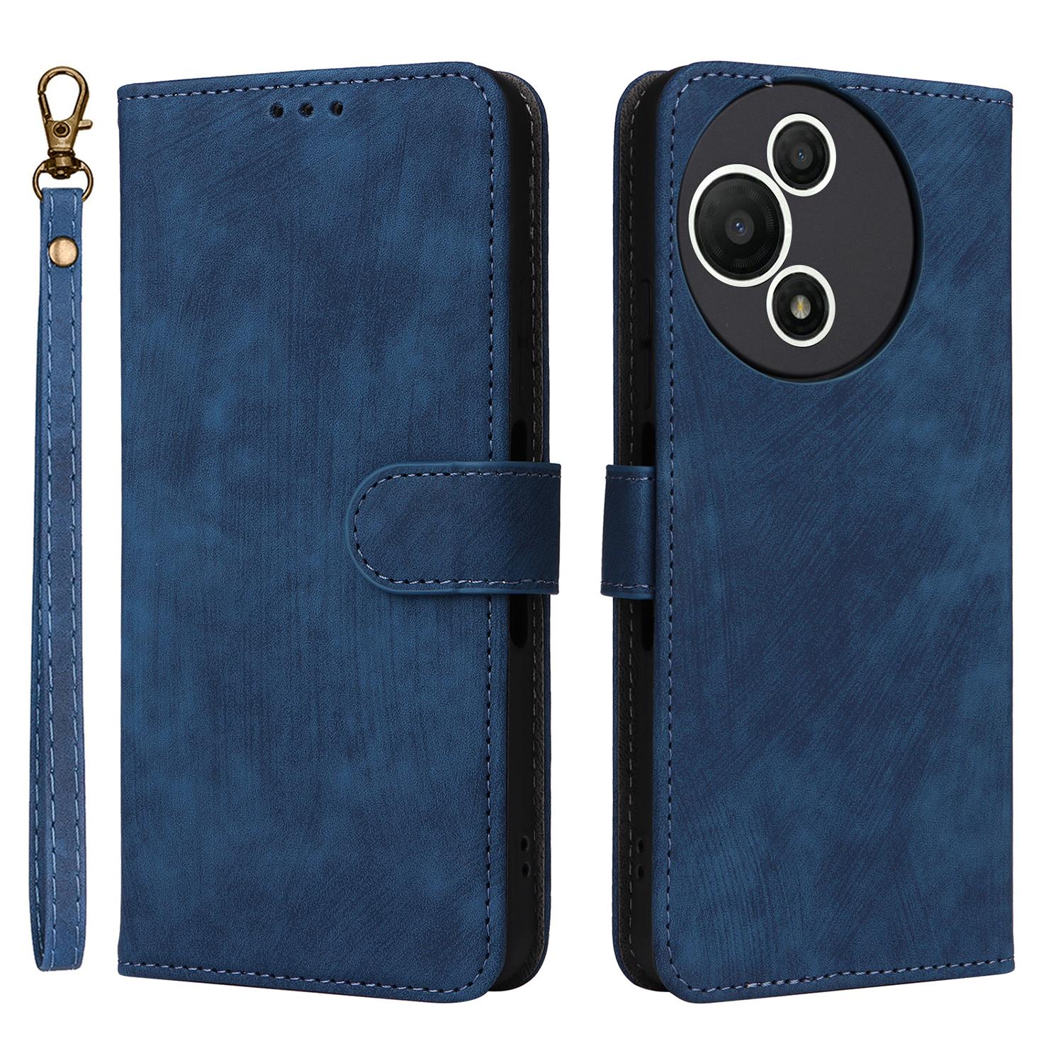 

Для TCL 60 SE NxtPaper 5G Чехол-кошелек с RFID-блокировкой из ПУ кожи Чехол для телефона Подставка с ремешком Blue