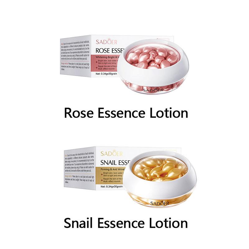 30pcs/box SADOER Snail Rose Capsule Essence Lotion for Moisturizing Repairing Hydrating Brighten Skin