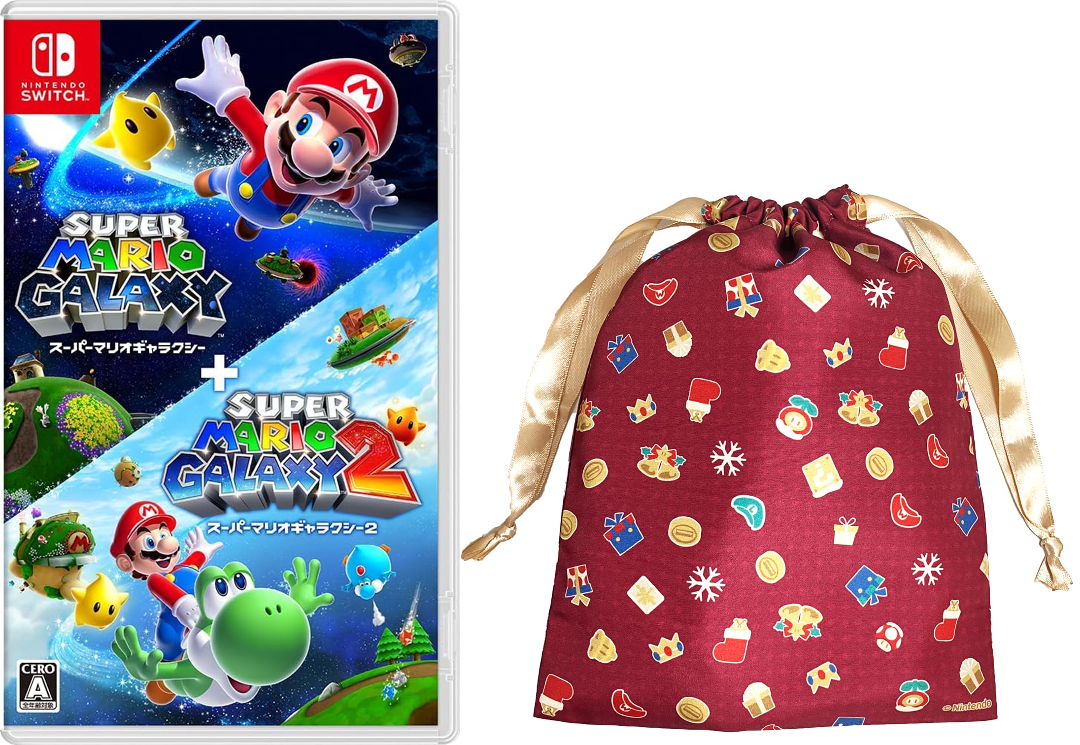 Super Mario Galaxy Super Mario Galaxy 2 Switch Bonus 2025 Holiday Gift Pouch Included + -