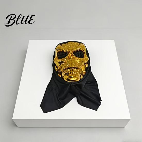 Comfortable Breathable Skeleton Design Black Skull with Mask Mask Halloween Mesh Eyes Dark Cool Cosplay Headscarf Mirror Texture for