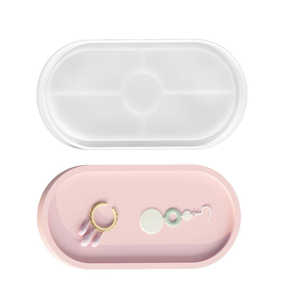 Jewelry Holder Organizer Mold Oval Plate Dish Cup Mat Silicone Mould DIY Storage Tray Coaster Epoxy Resin Molds Crafts