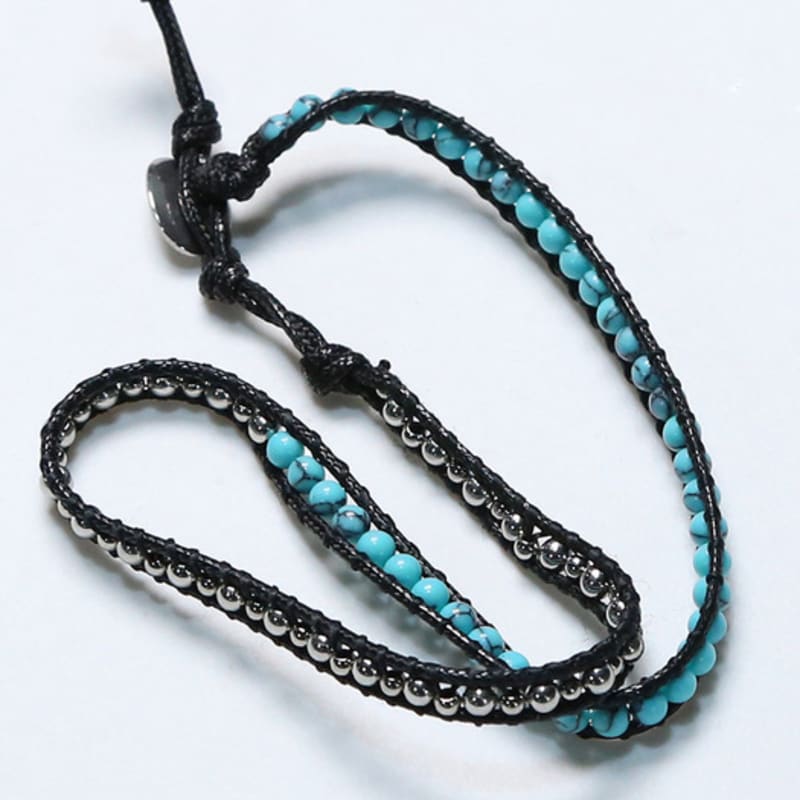 KND Double Wrap Turquoise Beads Bracelet