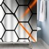 Modern 3D Geometry Shower Curtains Minimalist Lattice Waterproof Polyester Fabric Bathroom Accessories Black Gray Bath Curtains