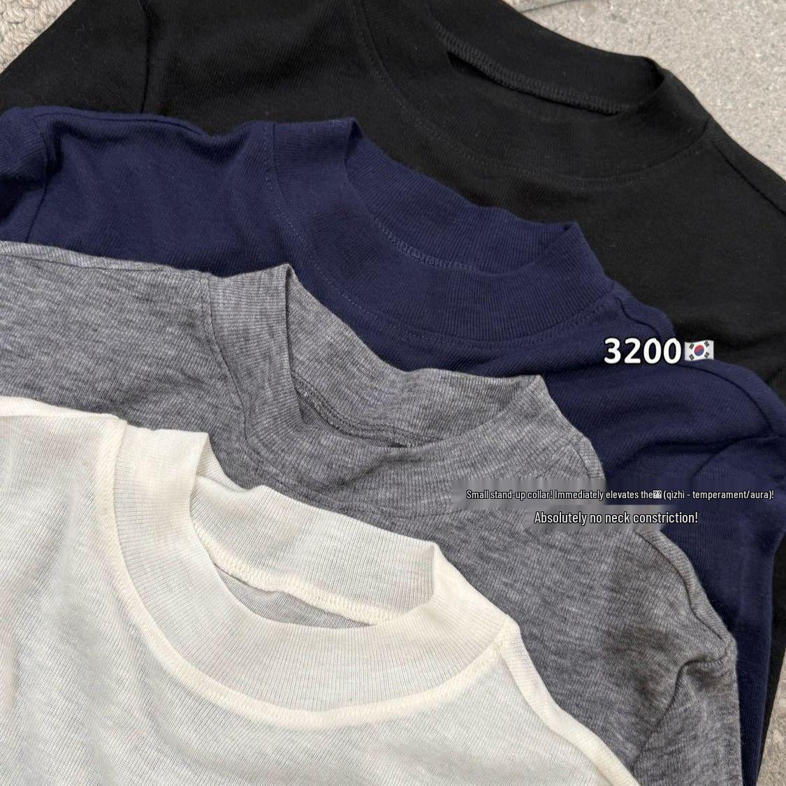 

Women s Korean Style Slim Fit Tencel Stand Collar Long Sleeve Top 2XL (65-75 kg) темно-синий